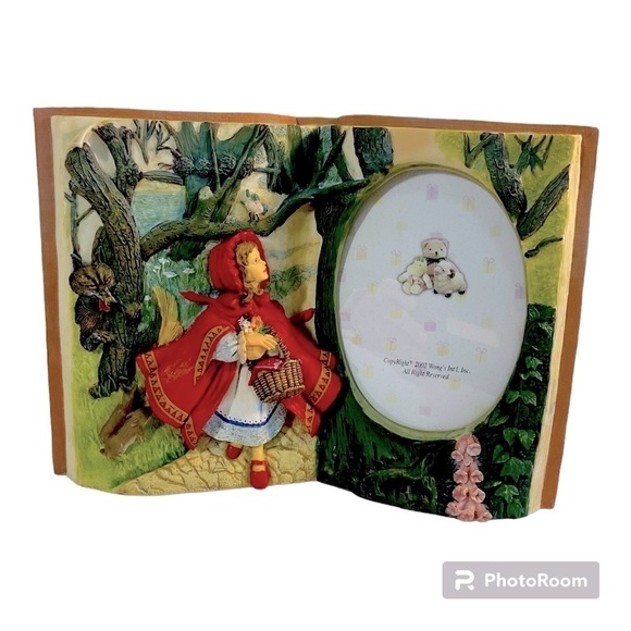 Little Red Riding Hood Photo Frame Picture 3D Story Book Resin Nursery - Picture 1 of 7